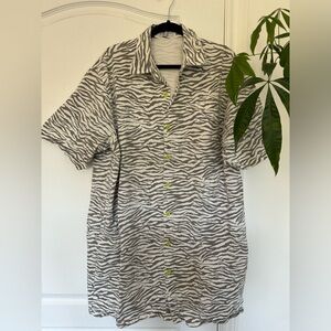 Red Sky zebra print chore dress